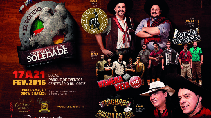 Divulgados os valores dos ingressos para os Bailes do Rodeio Internacional de Soledade